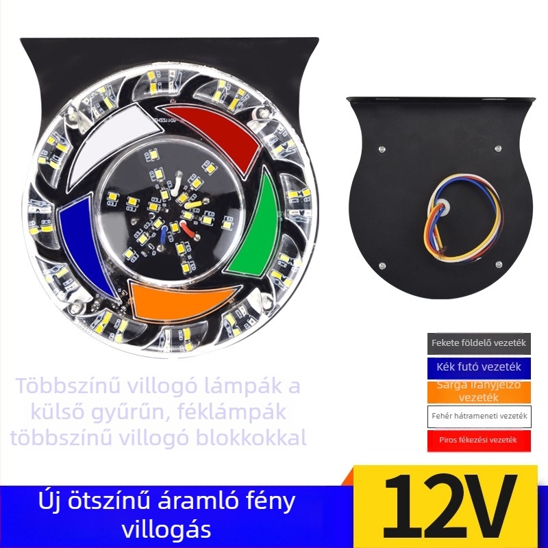 2026 24V-os színes, folyó víz hatású féklámpa, 12V-os autókhoz, LED irányjelző, vízálló