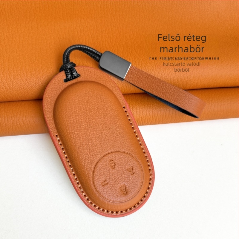 Huawei Enjoy S9 kulcsfob tok (tehénbőr; minimalist stílus)