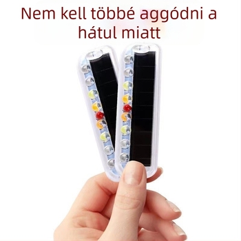 Napelemes LED hátsó lámpa motorkerékpárhoz, modell 8 LED, ABS ház + napelemes energia-tároló panel, 3V, 0.2A
