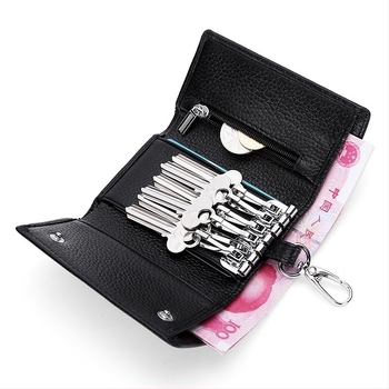 Kulcstartó táska első réteg marhabőrből, valódi bőr, egyszínű, uniszex, lélegző és bővíthető