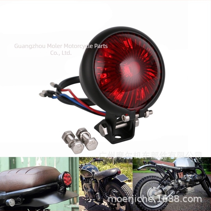 MR60102 motorkerékpár hátsó lámpa, 12V LED féklámpa, fém ház, Harley-Davidson kompatibilis