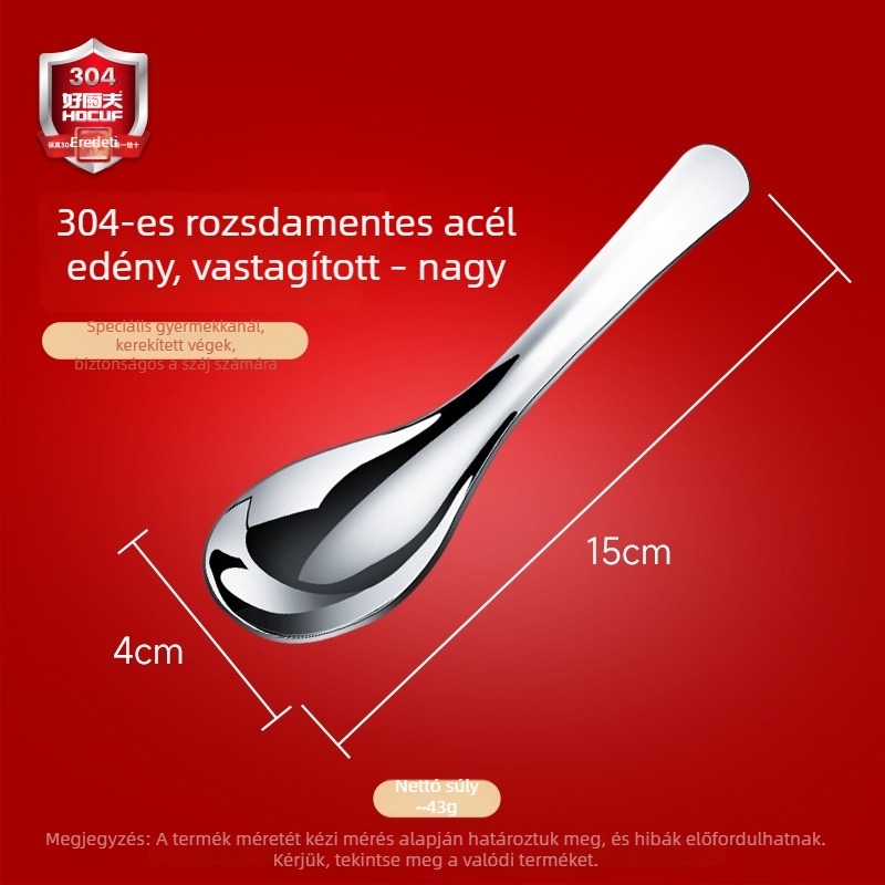 Felnőtt rozsdamentes acél kanál | HOCUF | Modern minimál dizájn | Testreszabás elérhető | Termékkód 0703