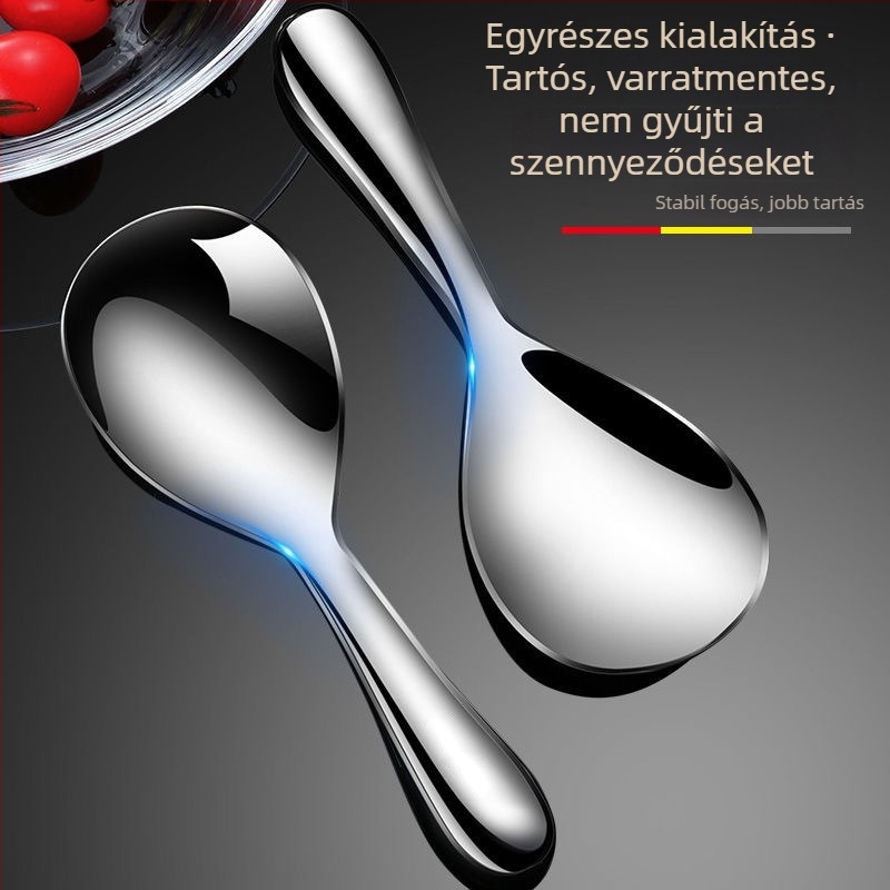 Rozsdamentes acél rizs tálalókanál, nagy méret, tapadásmentes, éttermi használatra