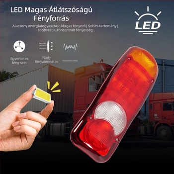 Kamion LED hátsó lámpa, 12-24V, LED fényforrás, 12500 lm