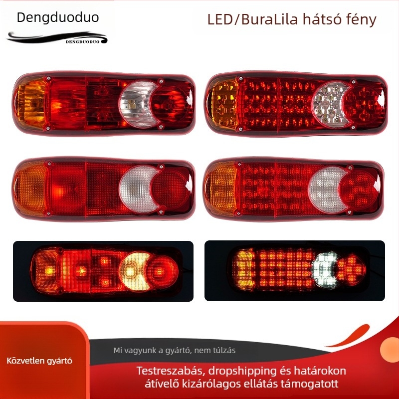 Kamion LED hátsó lámpa, 12-24V, LED fényforrás, 12500 lm