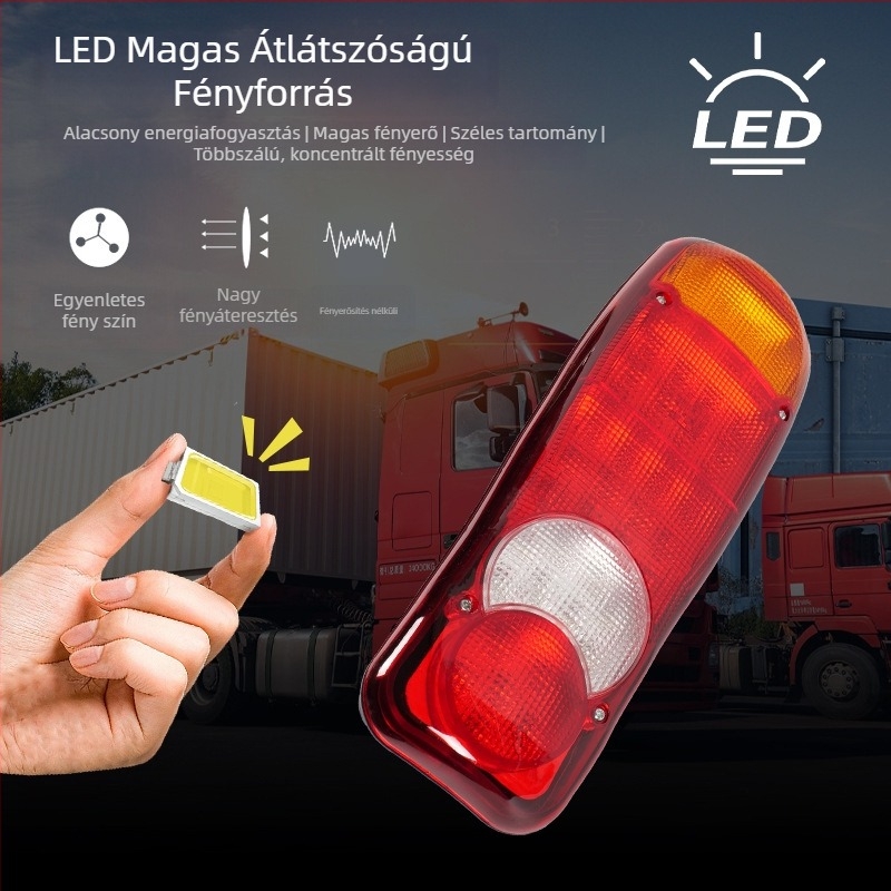 Kamion LED hátsó lámpa, 12-24V, LED fényforrás, 12500 lm