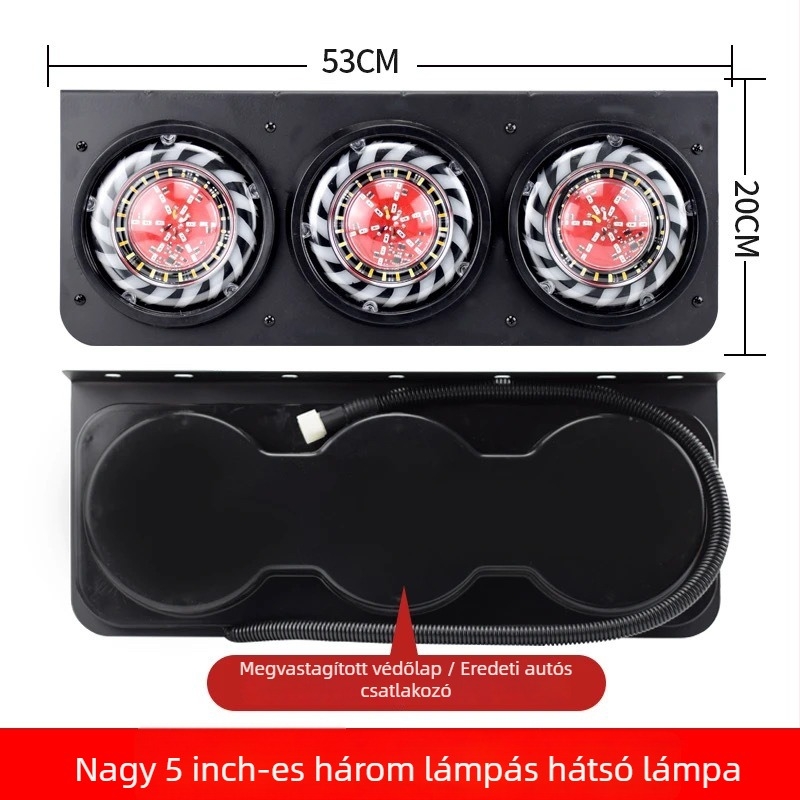 Kamion utánfutó hátsó lámpa készlet, 24V LED, vízálló, háromfunkciós fék és index jelzés, hátsó kombinált világítás