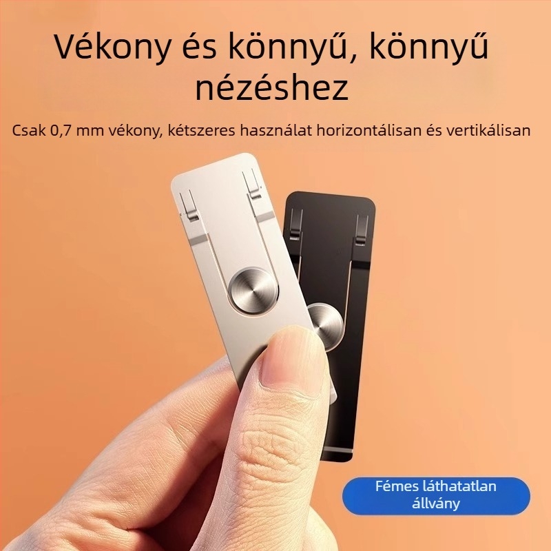 Asztali telefontartó 360°-os forgással, hátoldali ragasztó rögzítés, ötvözet