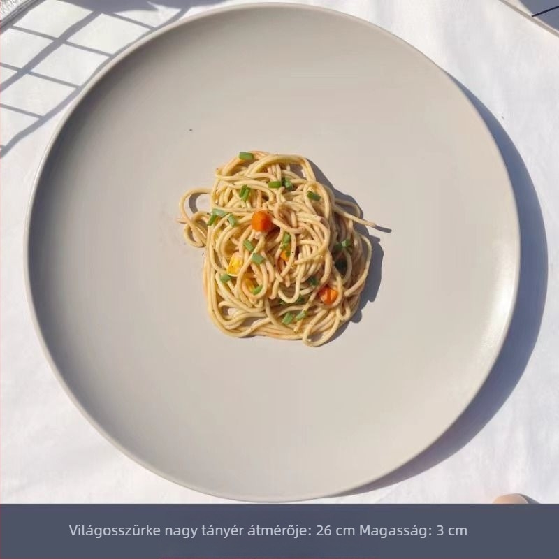 Matt kerámia tányér, koreai stílus, kerek, aláglazúros felület
