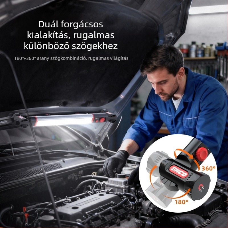 Autóreparáló LED lámpa mágneses hosszú csíkkal, alumínium ötvözet, 1200 lm, 3,7 V, LED