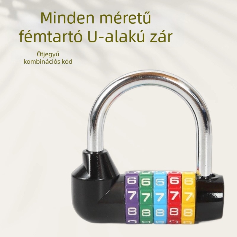 Fém U‑alakú jelszavas zár táskákhoz, edzőterem szekrényeihez és fiókokhoz — Modell 5206-all metal; rúd vastagsága 7 mm; rúd közötti távolság 40 mm