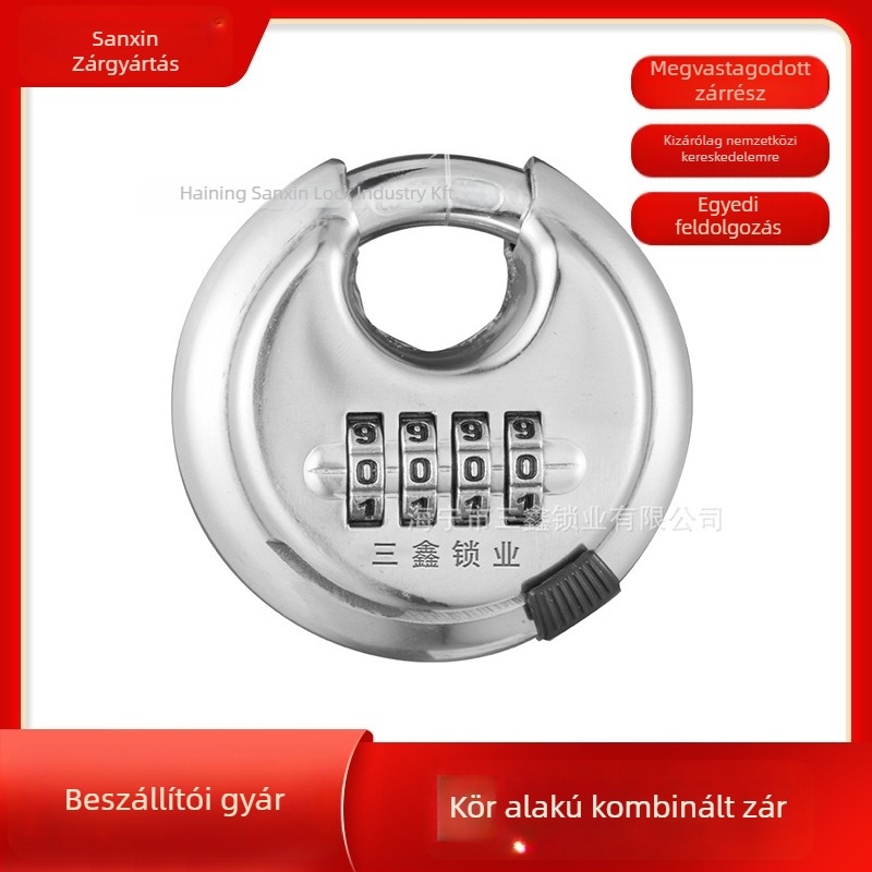 Rozsdamentes acél jelszavas korongzár, modell 201, Sanxin, kültéri vízálló, háztartási használatra