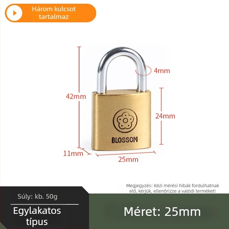 Lakat Plum Blossom, Típus C, réz + ötvözött acél, szekrényekhez és ajtókhoz, modern minimalist stílus