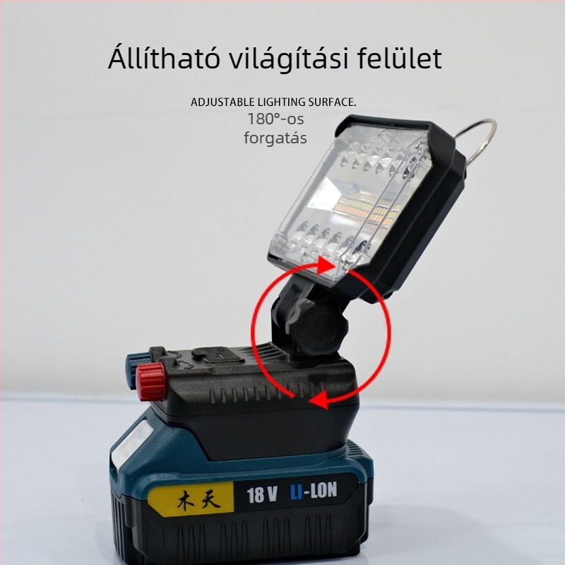USB-s töltésű munka fényszóró LED, 50W, 15000mAh akkumulátor, vészvilágítás, hatótáv max. 50 m