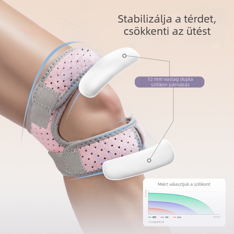 Túrázáshoz és hegymászáshoz való térdvédő, patella öv a térdízület támogatására, futáshoz alkalmas