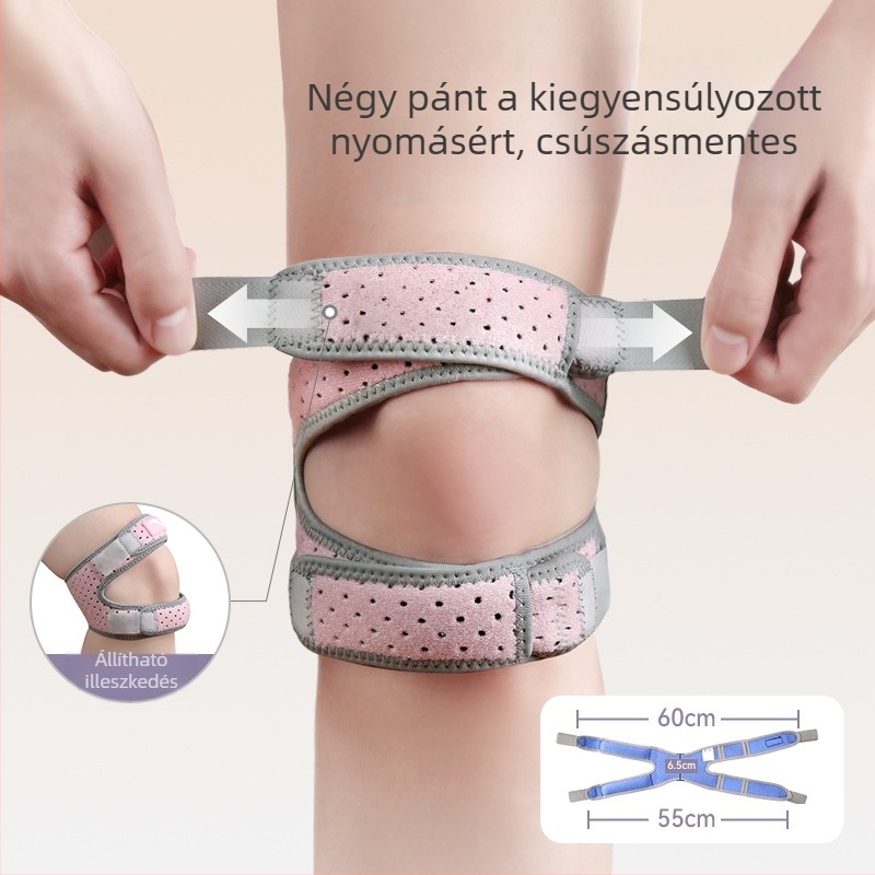 Túrázáshoz és hegymászáshoz való térdvédő, patella öv a térdízület támogatására, futáshoz alkalmas