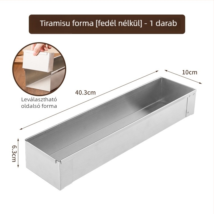 Huahuan téglalap alakú rozsdamentes acél tortaforma tiramisu mousse cheesecake