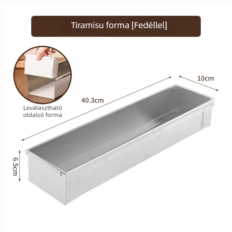 Huahuan téglalap alakú rozsdamentes acél tortaforma tiramisu mousse cheesecake
