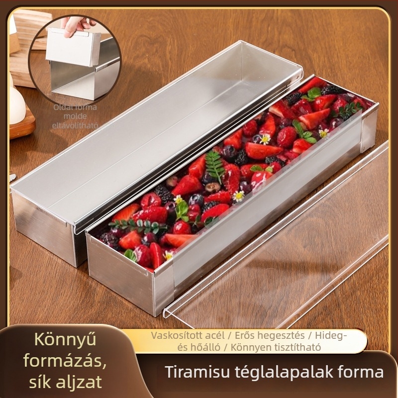 Huahuan téglalap alakú rozsdamentes acél tortaforma tiramisu mousse cheesecake