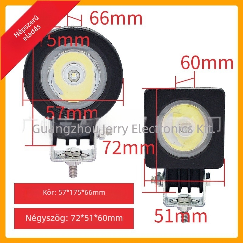 Jármű LED spotlámpa 10W JR-XLS10W-3535, 9-36V, LED 3535, 6500K, élettartam 50 000 óra