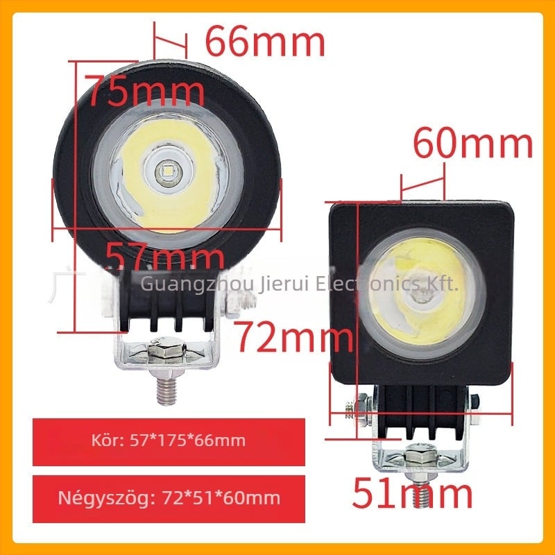 Jármű LED spotlámpa 10W JR-XLS10W-3535, 9-36V, LED 3535, 6500K, élettartam 50 000 óra