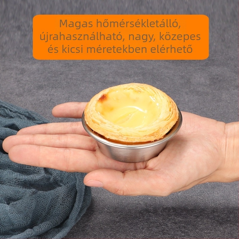 Kerek tojás torta pohár forma 304 rozsdamentes acélból – sütőforma, újrahasználható