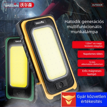Y40 LED Javító Fény Mágnessel, Újra Tölthető Power Bank, Napelemes Kültéri Zseblámpa, Többcélú Li-ion Akkumulátor