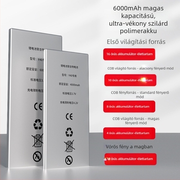 Y40 LED Javító Fény Mágnessel, Újra Tölthető Power Bank, Napelemes Kültéri Zseblámpa, Többcélú Li-ion Akkumulátor