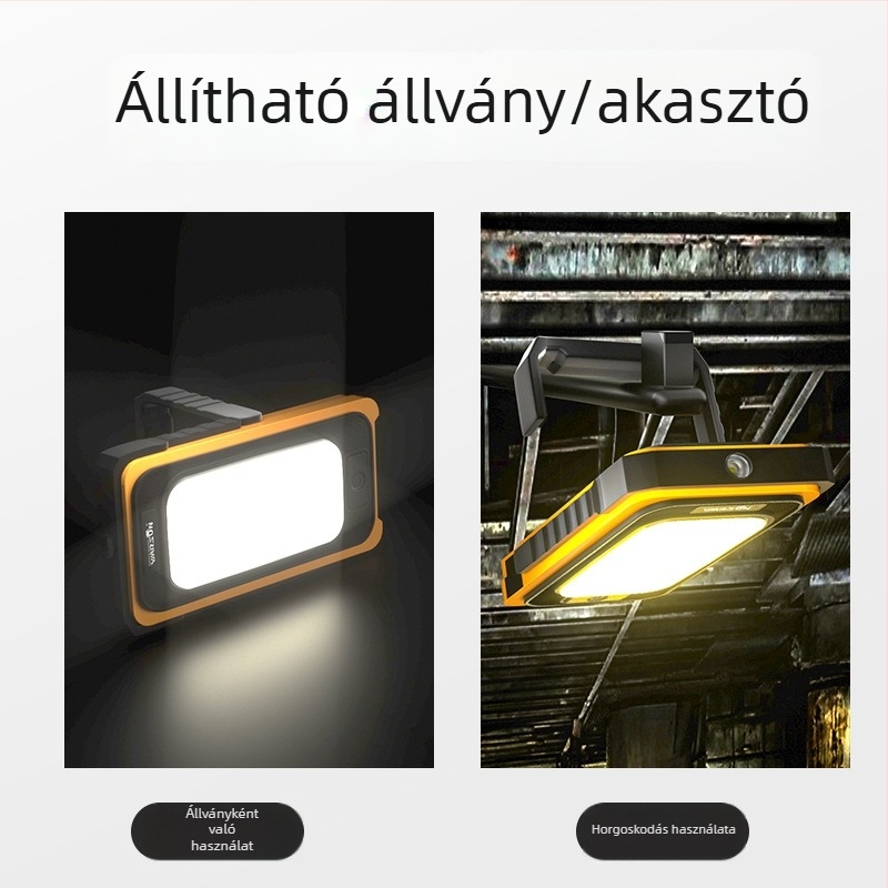 Y40 LED Javító Fény Mágnessel, Újra Tölthető Power Bank, Napelemes Kültéri Zseblámpa, Többcélú Li-ion Akkumulátor