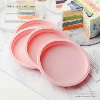 Szilikon süteményforma, kör alakú, rétegelt mousse és chiffon tortákhoz, magas hőállóság