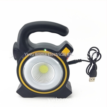 COB LED kemping lámpa USB töltéssel, hordozható, felakasztható, gombos kapcsoló