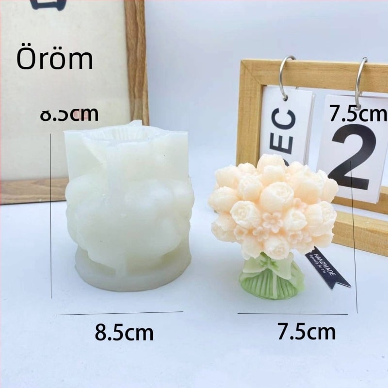 Silikon tulipáncsokor forma DIY gyertyákhoz és gyantához