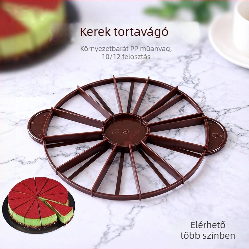 AMW kerek tortadivider — műanyagból, 10/12 részhez, süteménykészítő eszköz