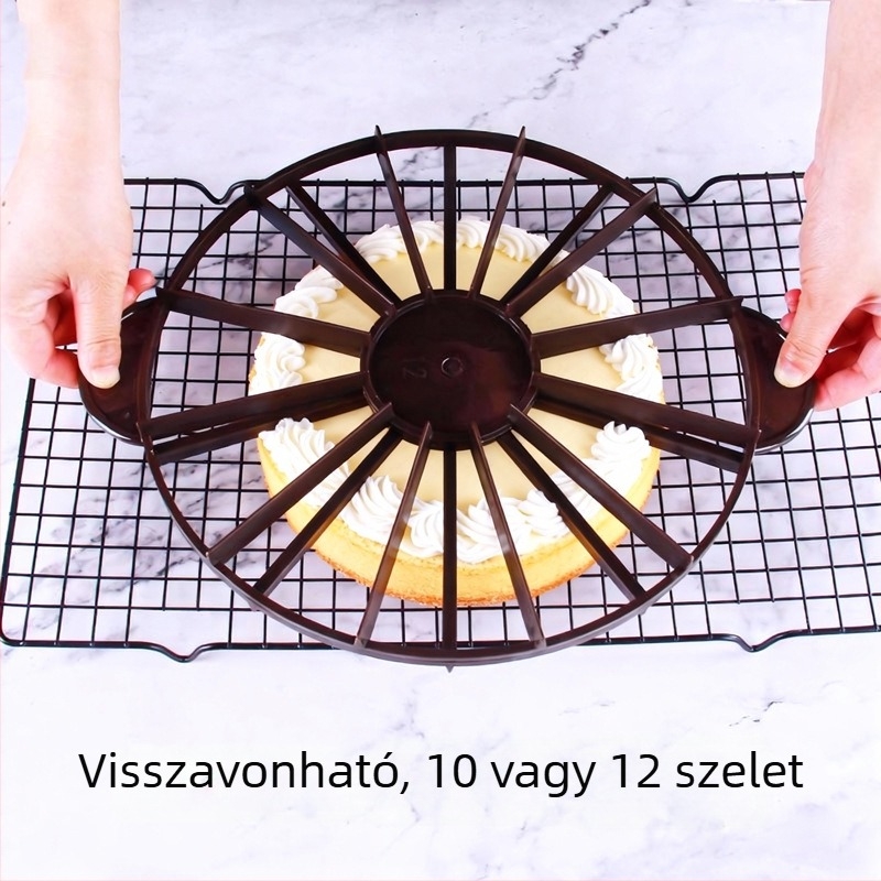 AMW kerek tortadivider — műanyagból, 10/12 részhez, süteménykészítő eszköz
