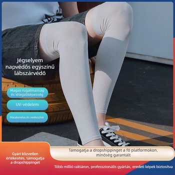 Nyári Ice Silk UV-védő lábszárvédők kerékpározáshoz és futáshoz, lélegző nylon-spandex keverék, uniszex, középhosszú