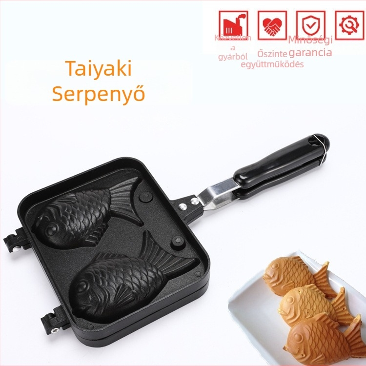 Aliyang taiyaki sütőforma, szabálytalan alak, öntött alumínium, waffle- és hal alakú süteményekhez