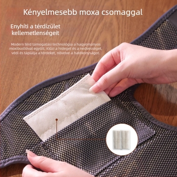 Melegítő maszírozó térd- és vállpárna vibrációval és moxibustion-nal, intelligens hőmérséklet-szabályozás, 5V, 5W, 45–60°C