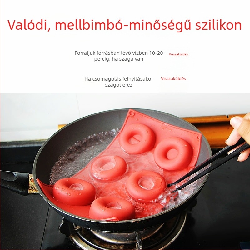 8‑üreges szilikon fánkforma, élelmiszer-minőségű, kör alakú sütőeszköz otthoni DIY tortákhoz
