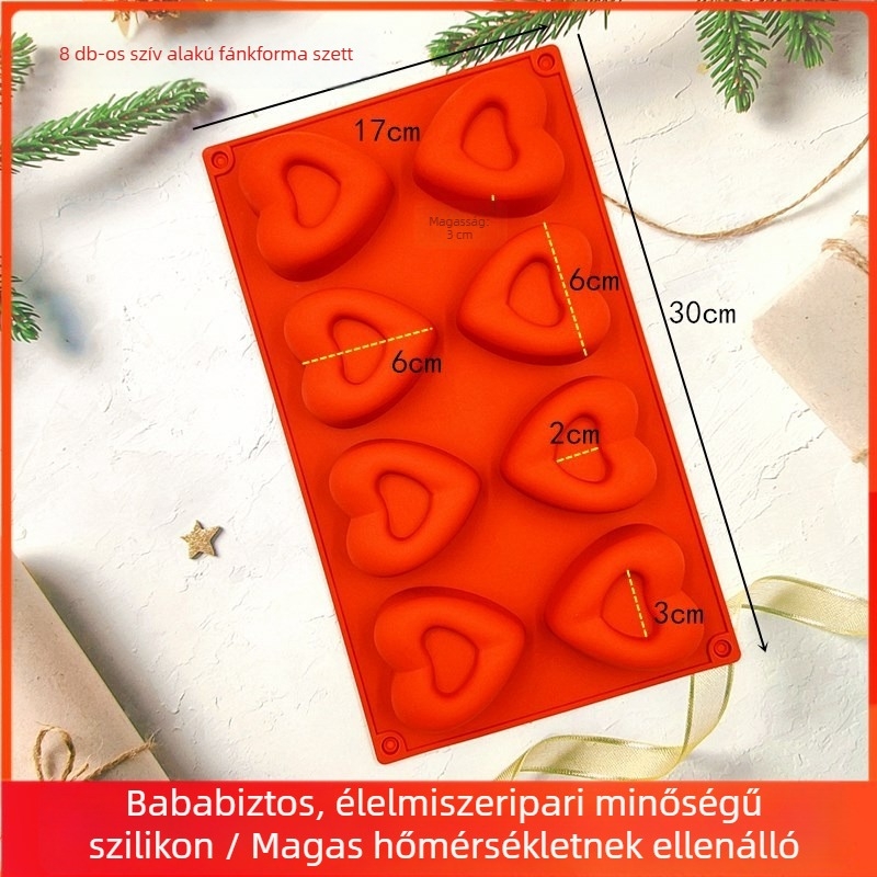 8‑üreges szilikon fánkforma, élelmiszer-minőségű, kör alakú sütőeszköz otthoni DIY tortákhoz