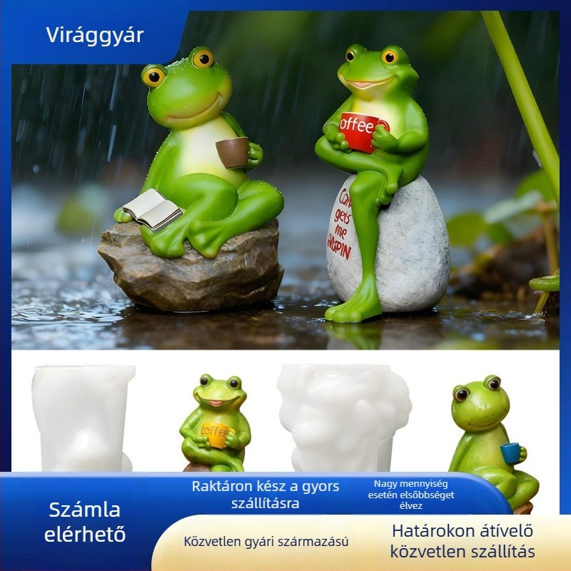 Silikon béka forma – 3D béka alak, szabálytalan forma, fondant torták díszítéséhez és gipsz kézműves projektekhez