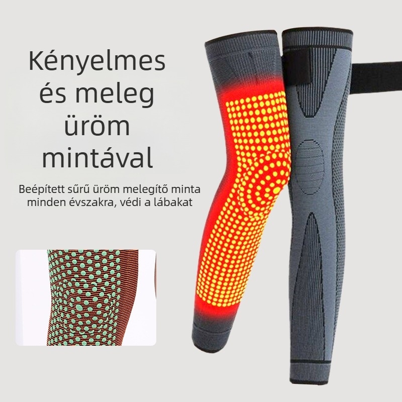 Nylon térdvédő, kötött kompressziós térdvédő hosszú pánttal, futáshoz és kosárlabdához