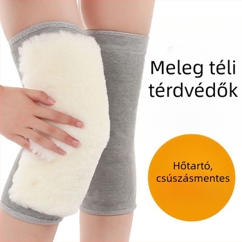 Téli gyapjú térdvédők kasmírral – melegek, hidegállóak, térdtámogatás idős személyek számára