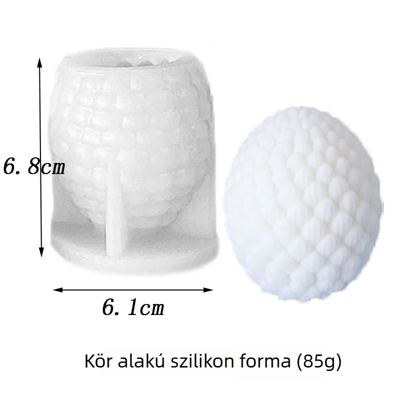 Kör alakú szilikon forma fenyőtoboz mintával, DIY 3D gömb, karácsonyi illatos gyertyák és torták