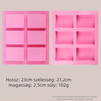 Hosszúkás szilikon forma csokoládéhoz, süteményekhez és kézműves szappan készítéséhez