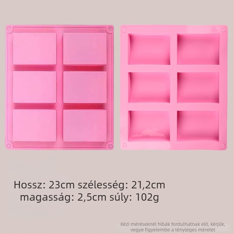 Hosszúkás szilikon forma csokoládéhoz, süteményekhez és kézműves szappan készítéséhez