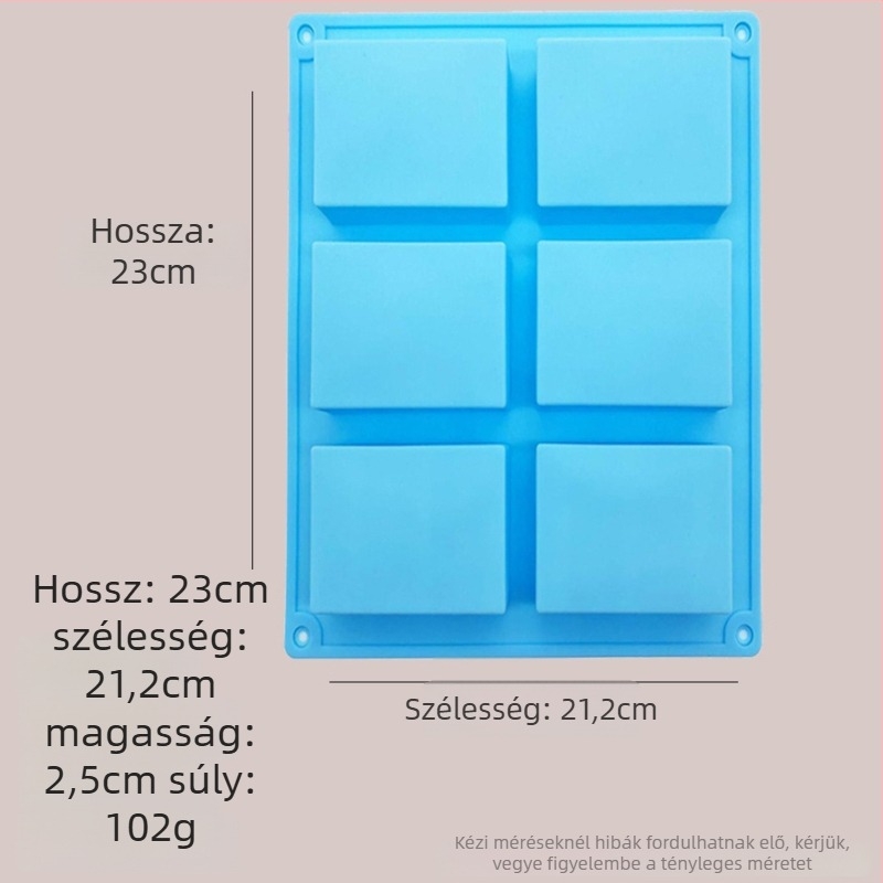 Hosszúkás szilikon forma csokoládéhoz, süteményekhez és kézműves szappan készítéséhez