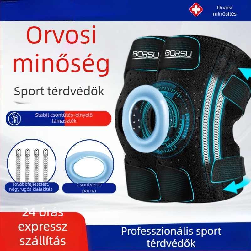 BORSU professzionális sport térdvédő a meniszkusz védelmére, kosárlabdára és futásra, uniszex