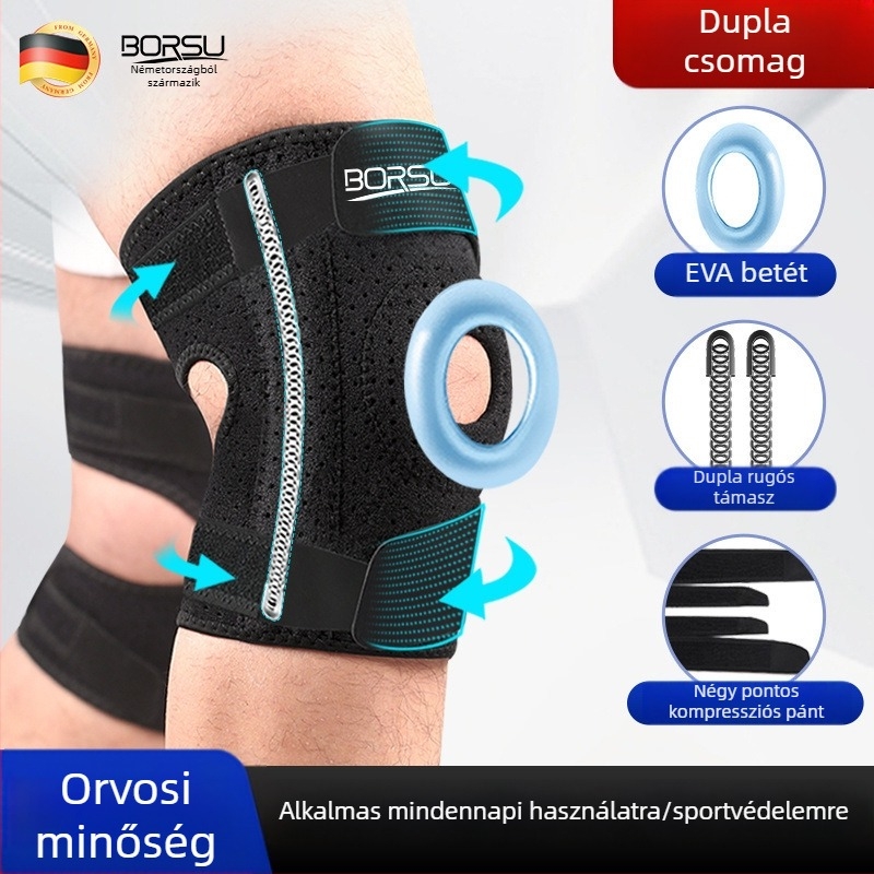 BORSU professzionális sport térdvédő a meniszkusz védelmére, kosárlabdára és futásra, uniszex