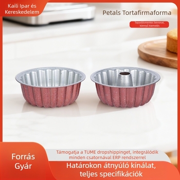 Virág alakú szénacél sütőforma tapadásmentes bevonattal, chifon süteményekhez és gőzölt süteményekhez