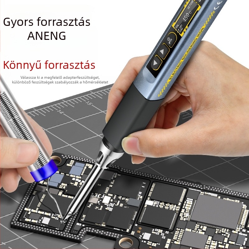 ANENG állandó hőmérsékletű forrasztópáka, 28V DC, rozsdamentes acél test, hegesztésre és javításra